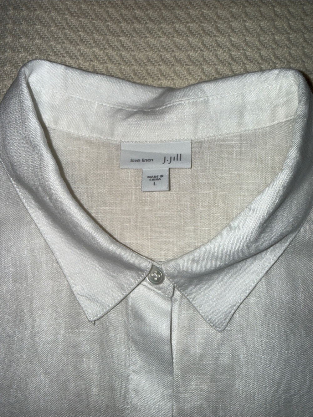 J. Jill White Linen Button-Front Top - Picture 3 of 8